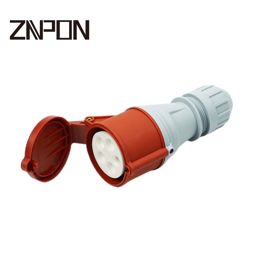ZNPON 5 pin 400V 32A industrial 3 phase male female plug socket