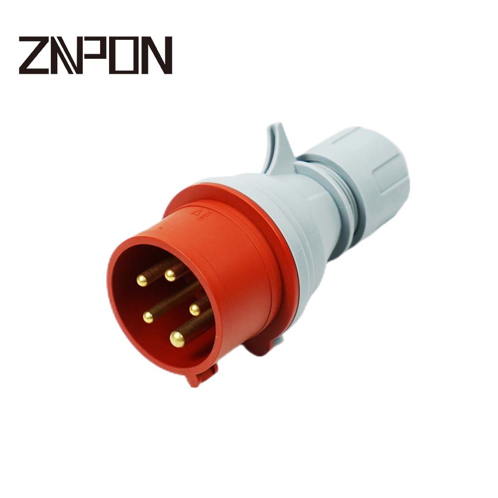 ZNPON 5 pin 400V 32A industrial 3 phase male female plug socket