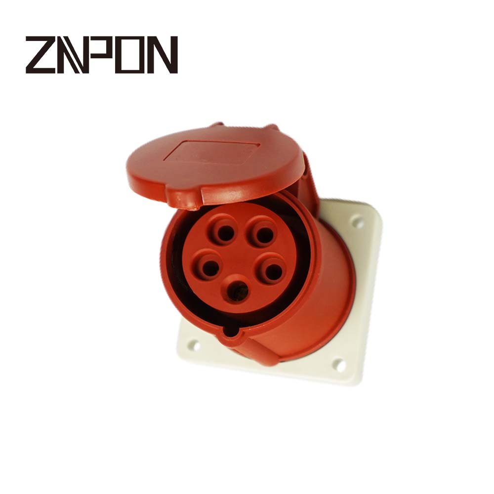 ZNPON 5 pin 400V 32A industrial 3 phase male female plug socket