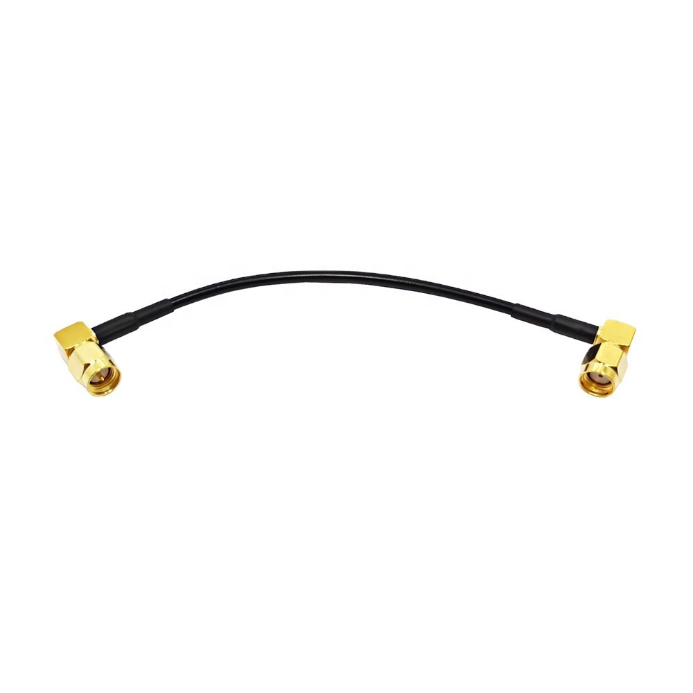 20cm RF RG174 Jumper Cable 90 degree SMA Male Plug to SMA Male Plug Right angle Connector
