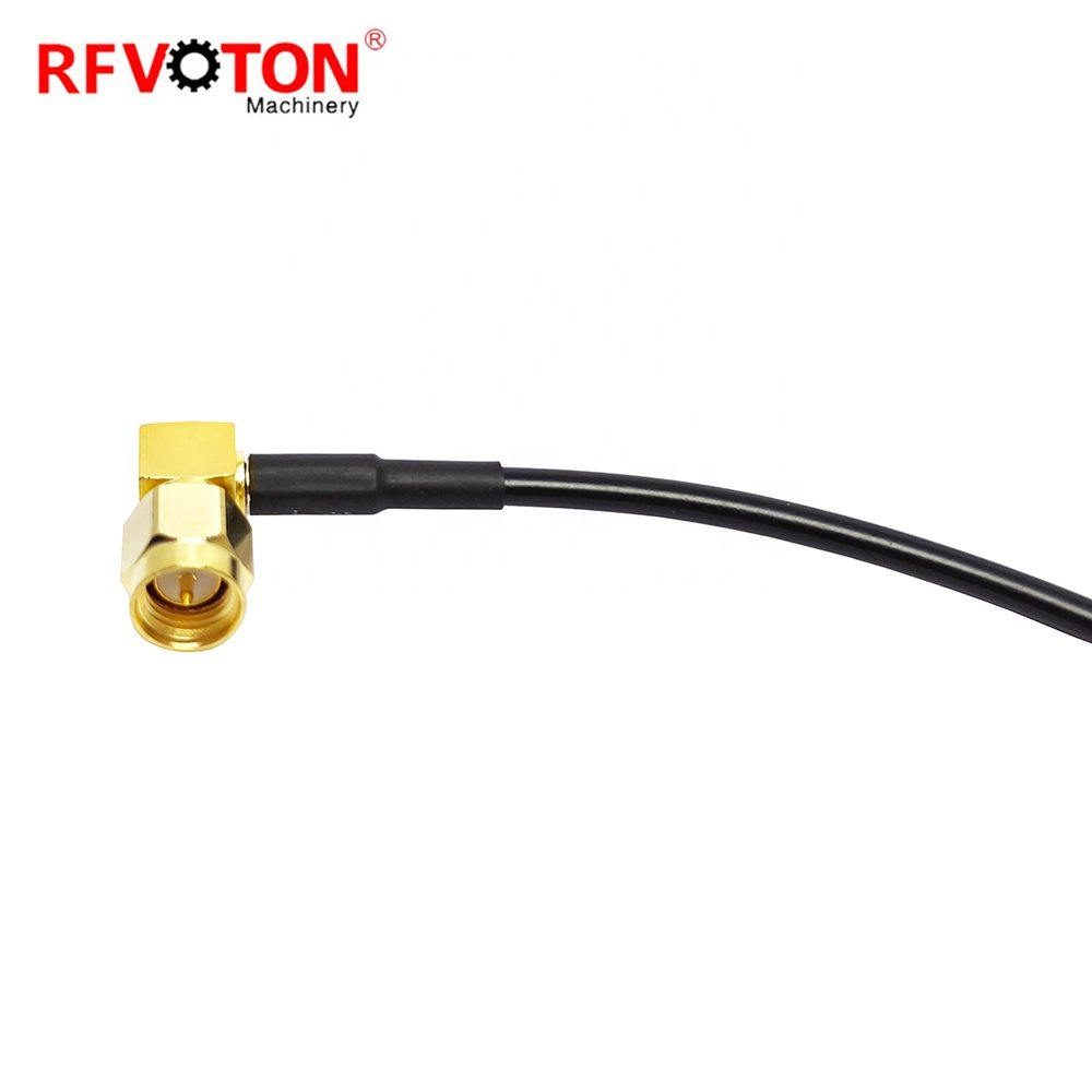 20cm RF RG174 Jumper Cable 90 degree SMA Male Plug to SMA Male Plug Right angle Connector