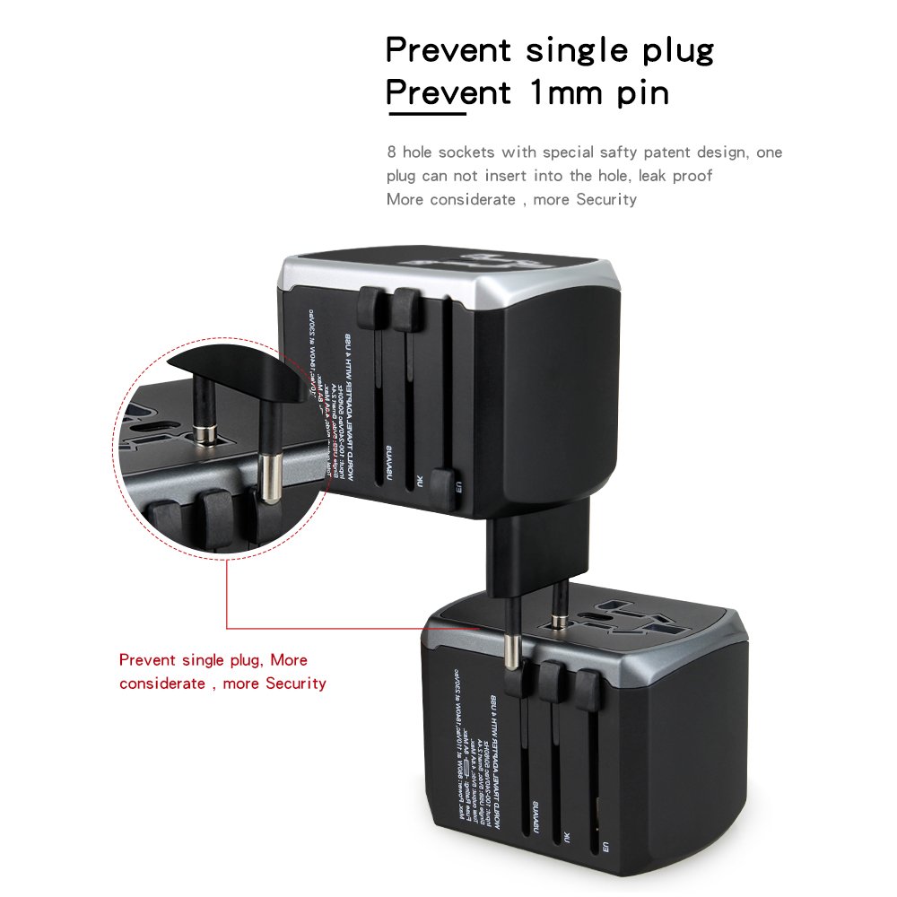 Electrical Plug Socket USB Charger Travel Adapter Multi Plug 100-240V Universal Adaptor