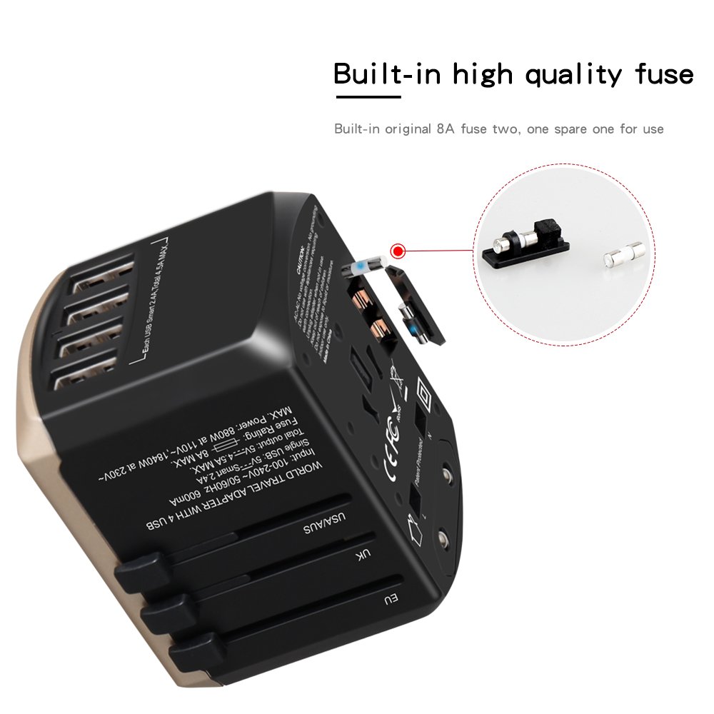 Electrical Plug Socket USB Charger Travel Adapter Multi Plug 100-240V Universal Adaptor