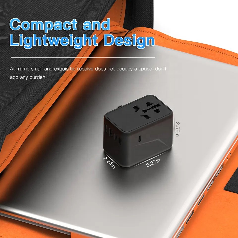 Worldplug GaN 65W Fast Charger Outlet Converter Smart Wall Plug Socket Universal Travel Adapter
