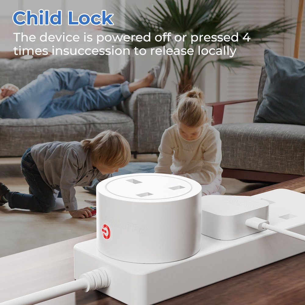 SMATRUL 16A Tuya WiFi Socket Adaptor UK Plug Outlet Smart Life APP Voice Timer Countdown Google Home Alexa