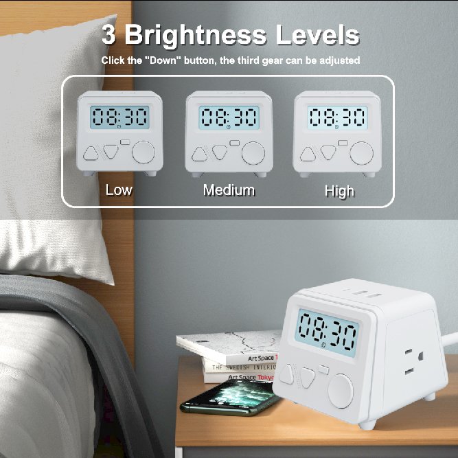 Multi-Socket 2 Prong Small Flat Plug American Socket 20W Usb C Fast Charging Port Travel Safest Power Strip For Office Home