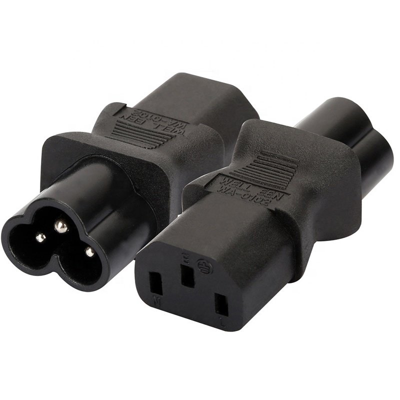 IEC320 C14 to C5 C6 C7 C8 C13 C15 C19 C20 C21 Plug Connector 10A 16A 250V PDU UPS Power Socket Adaptor Black