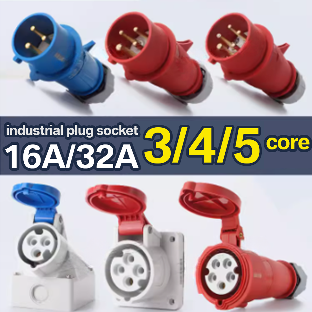 Plastic Industrial Socket Plug 63A 125A 5P 220V 380V 415V Industrial Waterproof PowerPlugs And Sockets