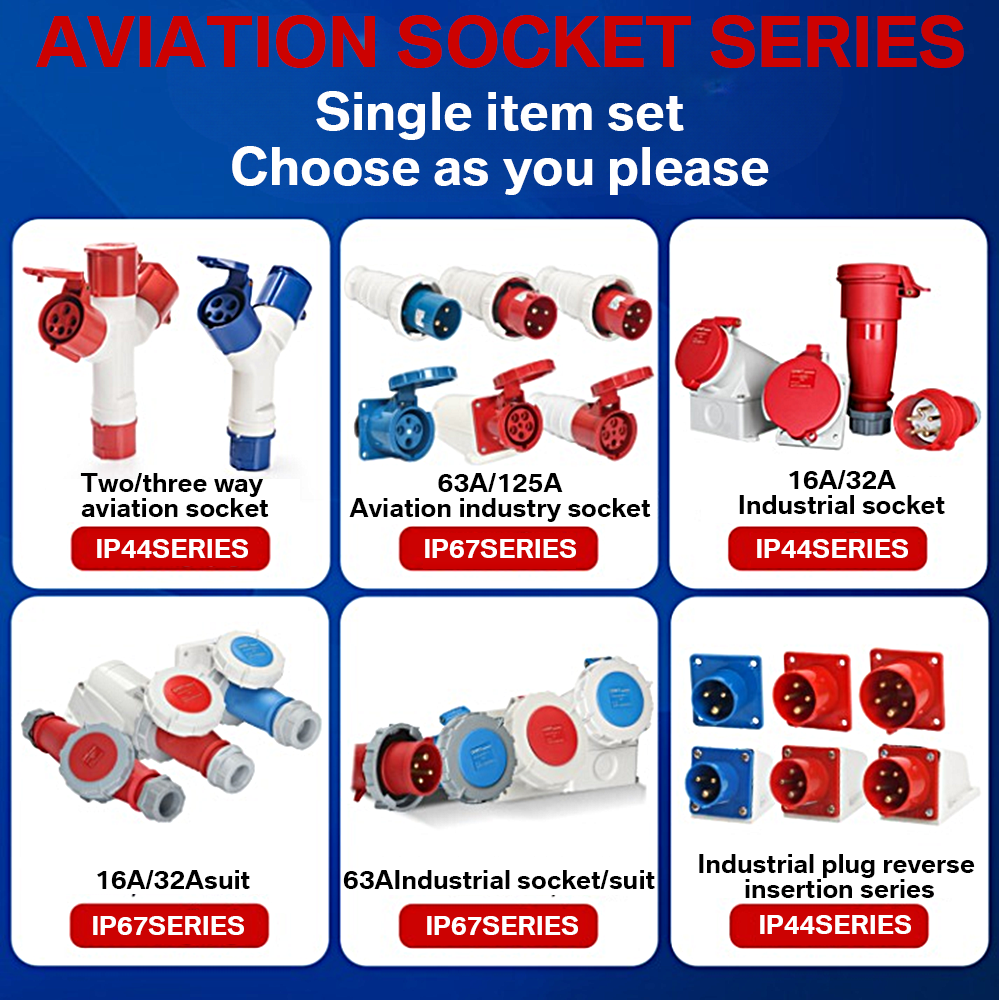 Plastic Industrial Socket Plug 63A 125A 5P 220V 380V 415V Industrial Waterproof PowerPlugs And Sockets