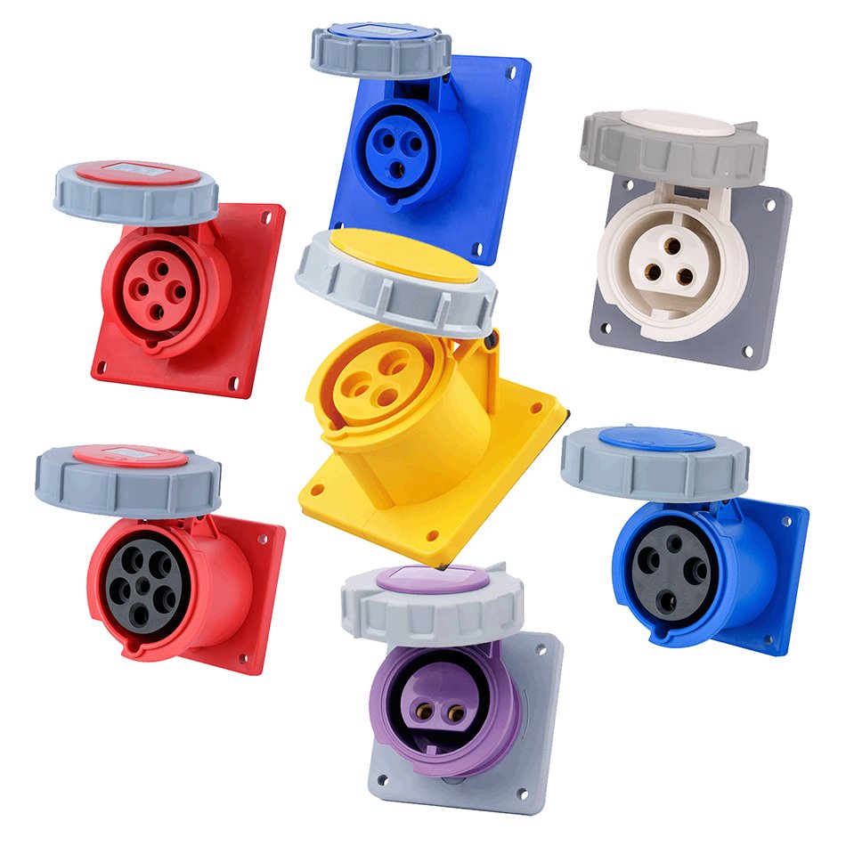 Plastic Industrial Socket Plug 63A 125A 5P 220V 380V 415V Industrial Waterproof PowerPlugs And Sockets