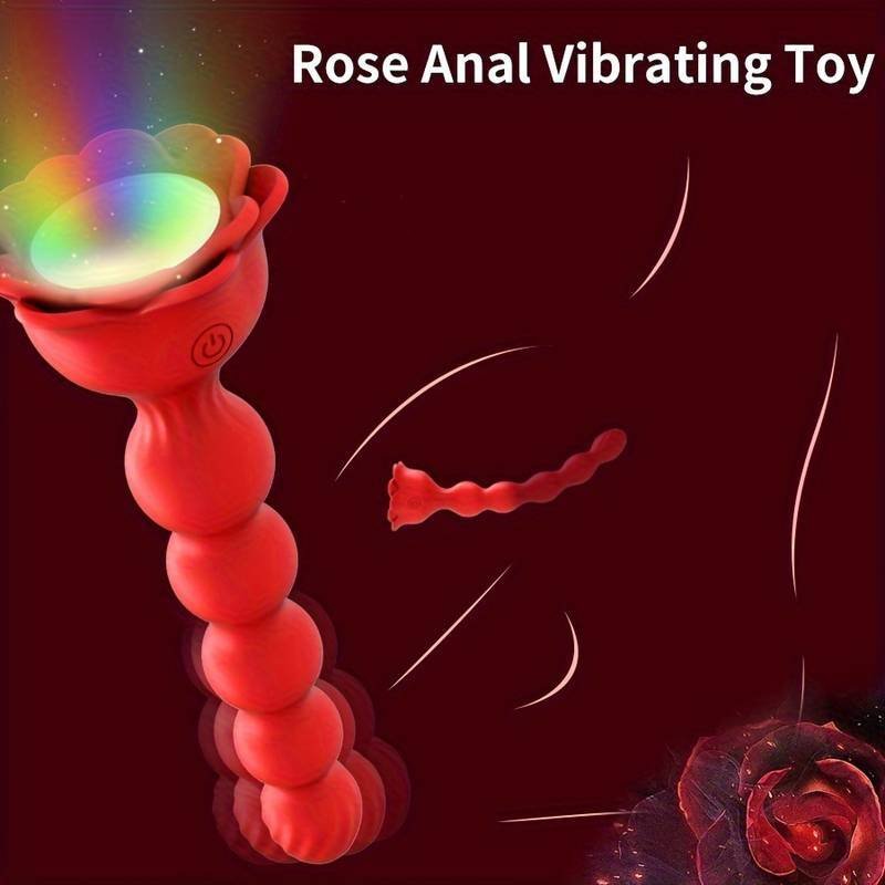 Remote Control Anal Bead Anal Plug Adult Rose Toy Vibrator Male Prostate Massage Vibrating Butt Plug with Flashing Light up Base