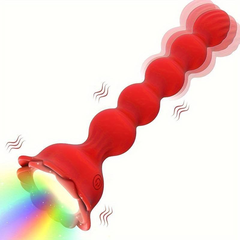 Remote Control Anal Bead Anal Plug Adult Rose Toy Vibrator Male Prostate Massage Vibrating Butt Plug with Flashing Light up Base