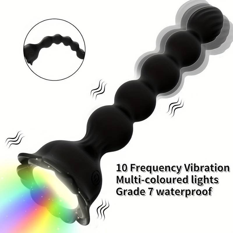 Remote Control Anal Bead Anal Plug Adult Rose Toy Vibrator Male Prostate Massage Vibrating Butt Plug with Flashing Light up Base