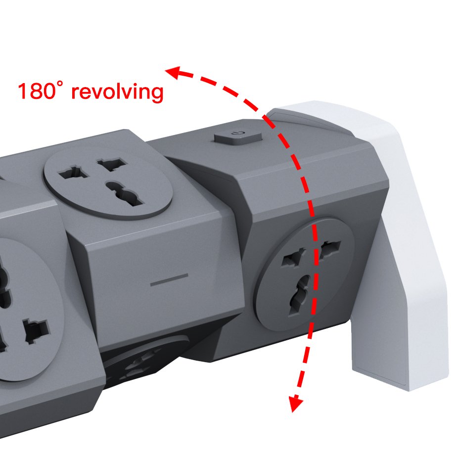 Portable 2 Usb Charging Port Multi Universal Plug Outlet Socket Overload Protection Extension Socket With Individual Switches