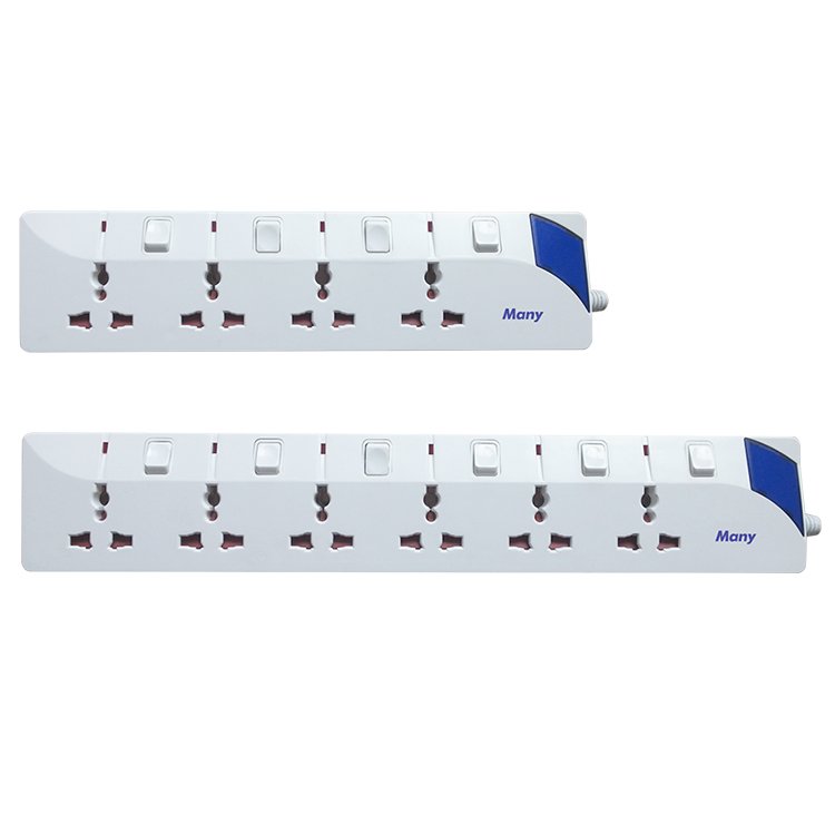 New Trend Many VDE Plug Electrical Outlets Universal Power Strip 6 Outlet Extension Socket switches and sockets