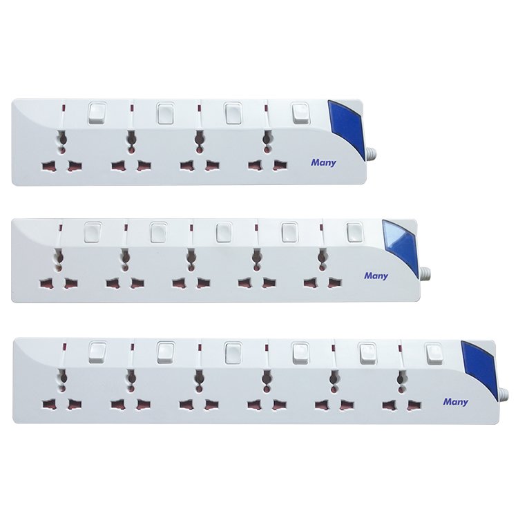 New Trend Many VDE Plug Electrical Outlets Universal Power Strip 6 Outlet Extension Socket switches and sockets