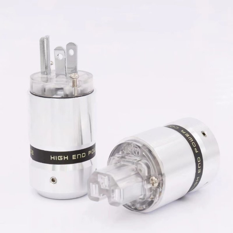 Aluminum shell power head, fever HiFi power connector, gold-plated rhodium-plated European standard American standard audio plug