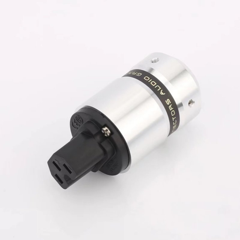 Aluminum shell power head, fever HiFi power connector, gold-plated rhodium-plated European standard American standard audio plug