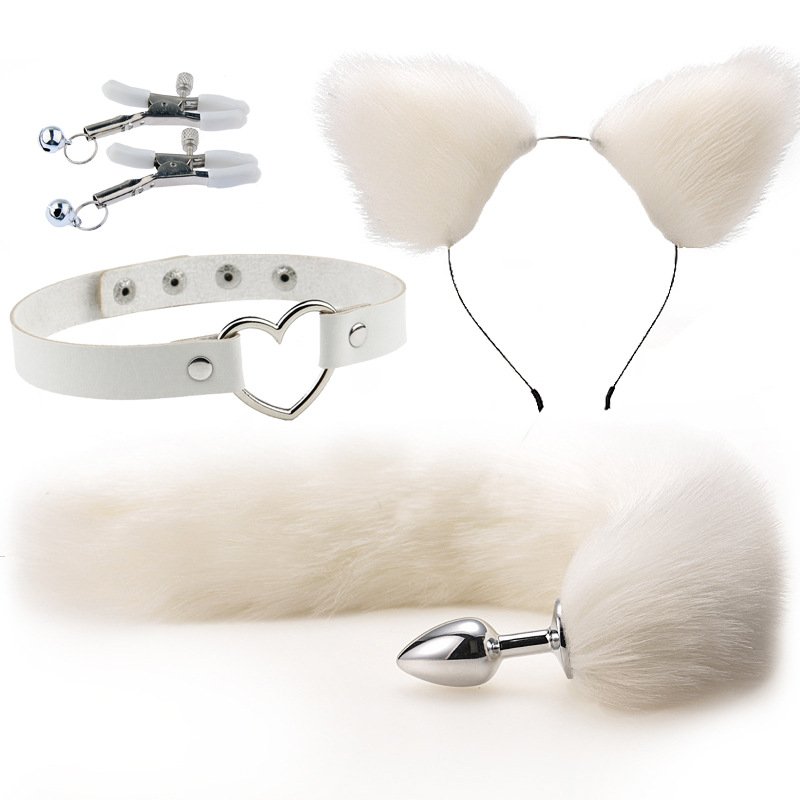 4Pcs Cat Ears Headband Fox Tail Anal Butt Plug Anal Toy Juguete Sexual Adult Sex Toys For Woman Couples Games