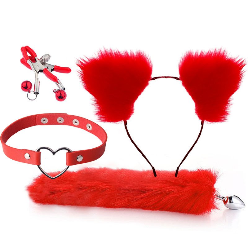 4Pcs Cat Ears Headband Fox Tail Anal Butt Plug Anal Toy Juguete Sexual Adult Sex Toys For Woman Couples Games