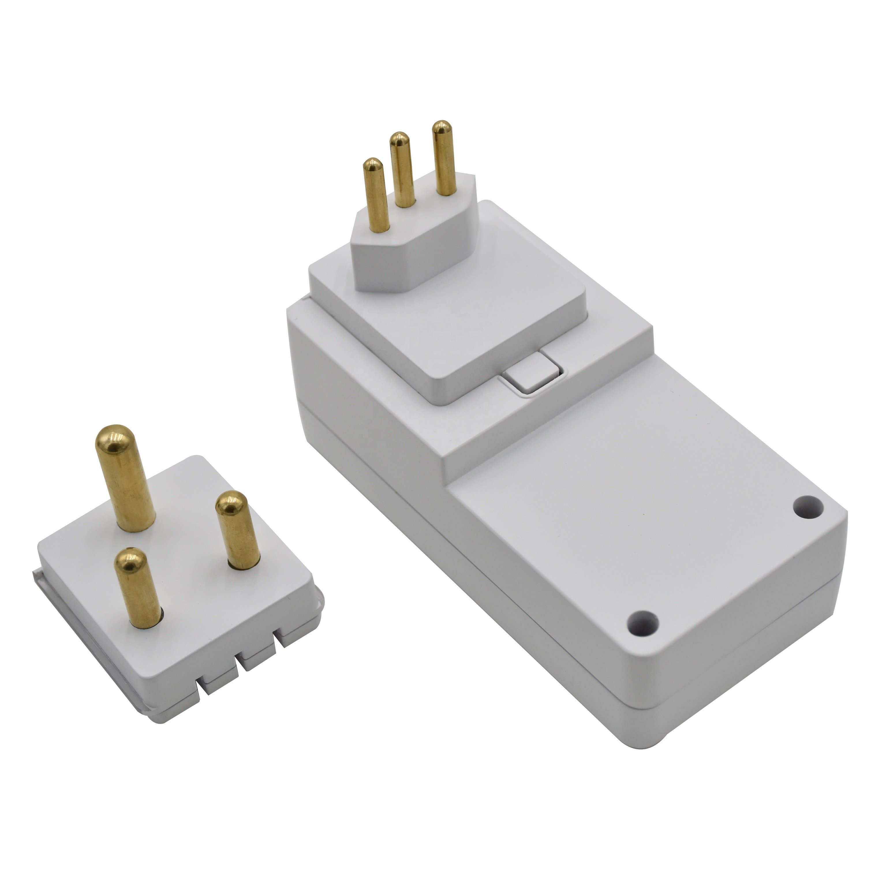 South African 2 AC outlets removable adapter plug