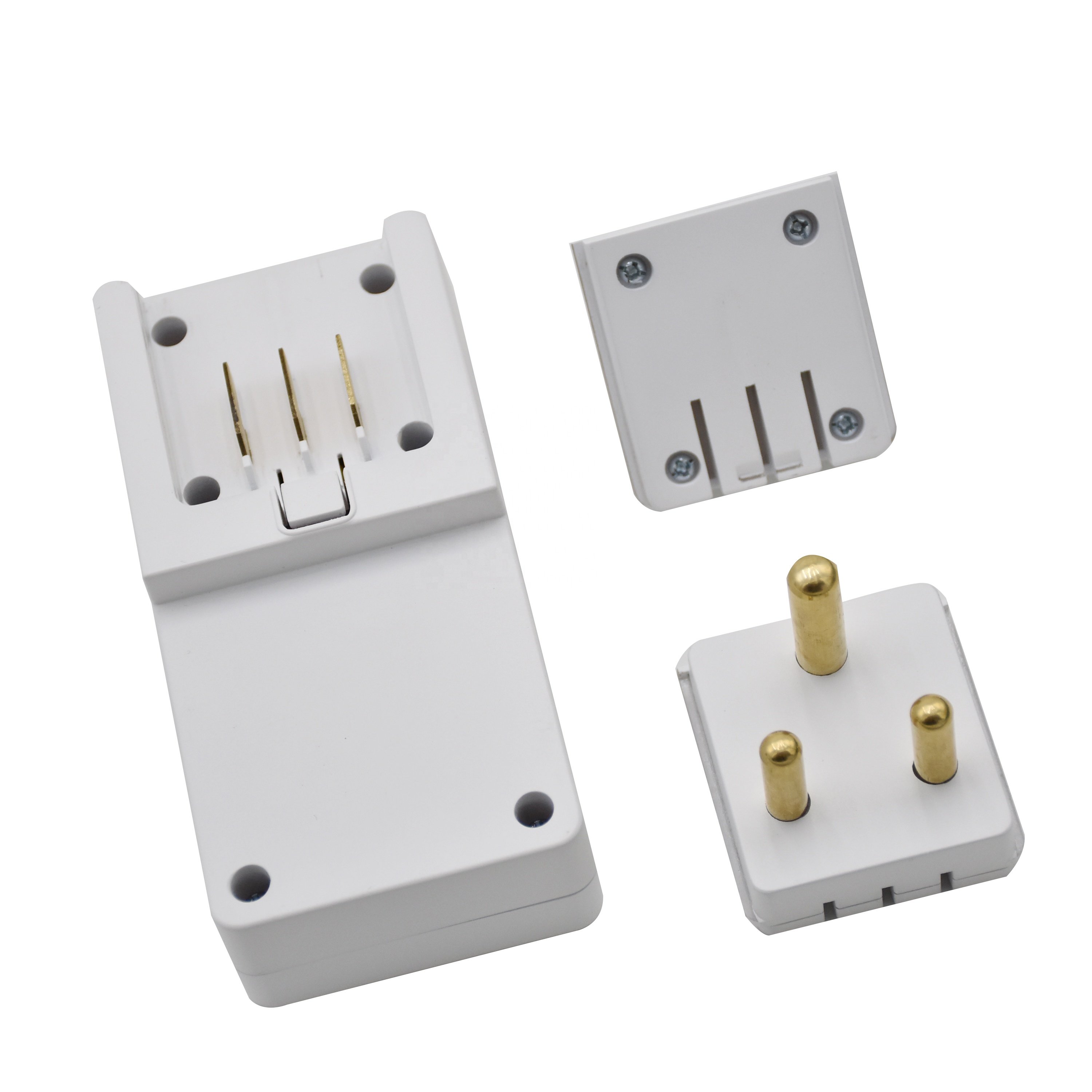 South African 2 AC outlets removable adapter plug