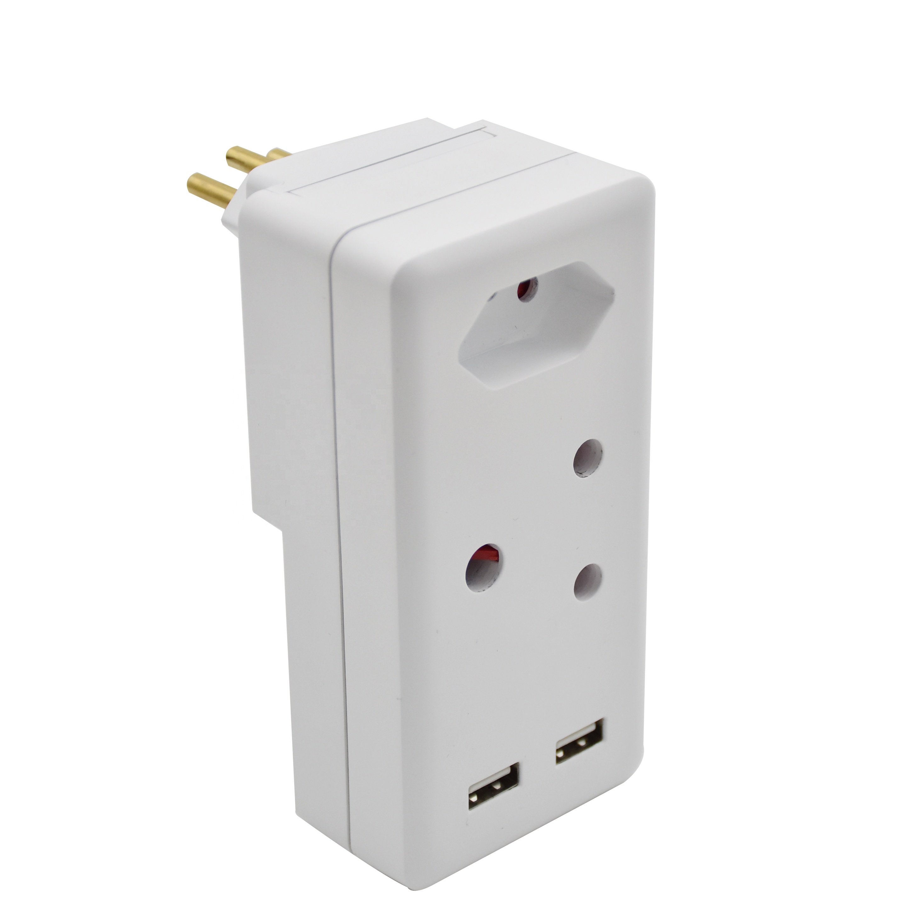 South African 2 AC outlets removable adapter plug