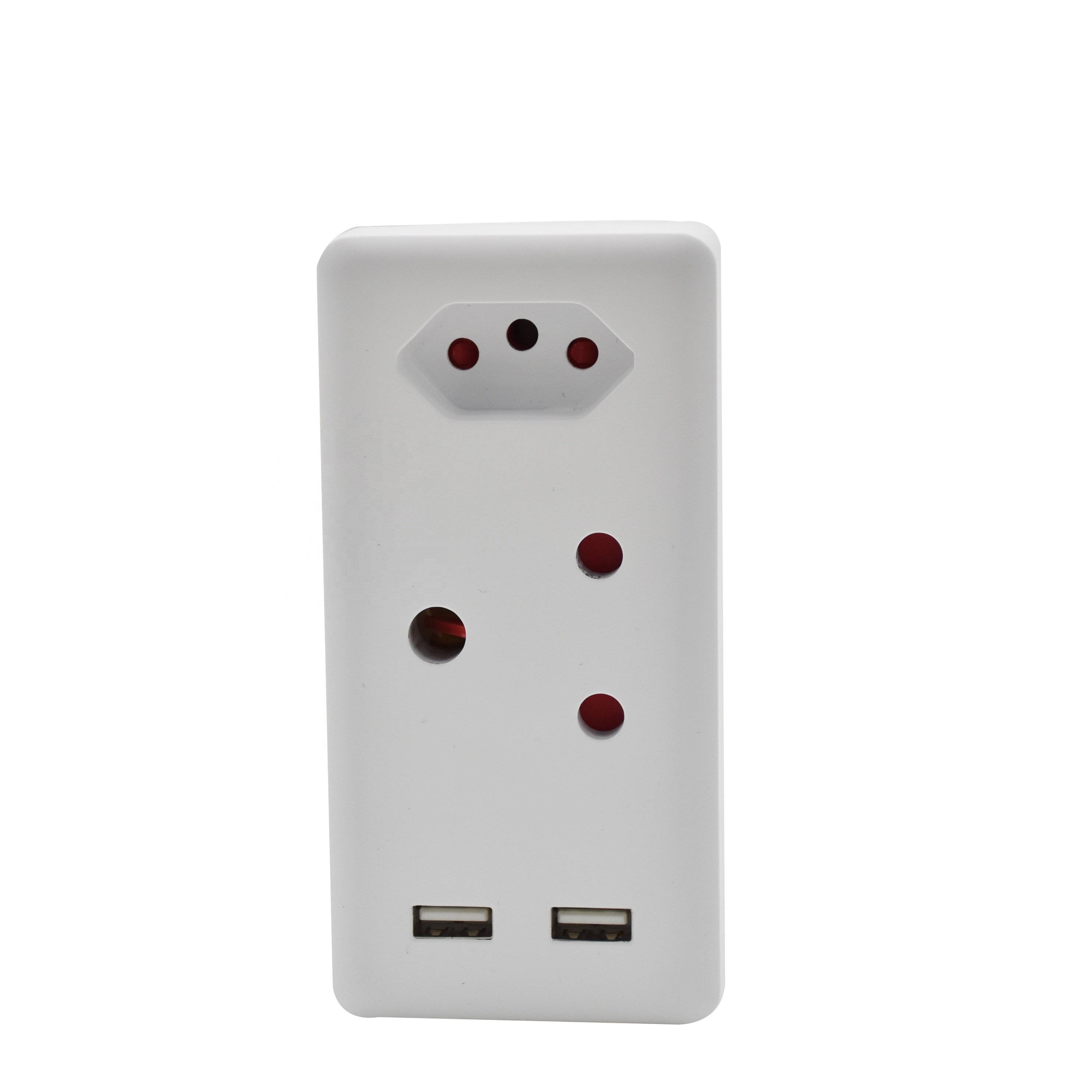 South African 2 AC outlets removable adapter plug