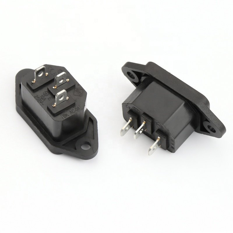 AC04 iec 3 pin plug inlet ac power socket vertical AC power socket outlet receptacle