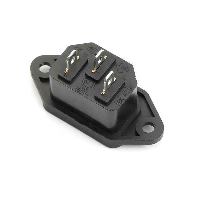 AC04 iec 3 pin plug inlet ac power socket vertical AC power socket outlet receptacle