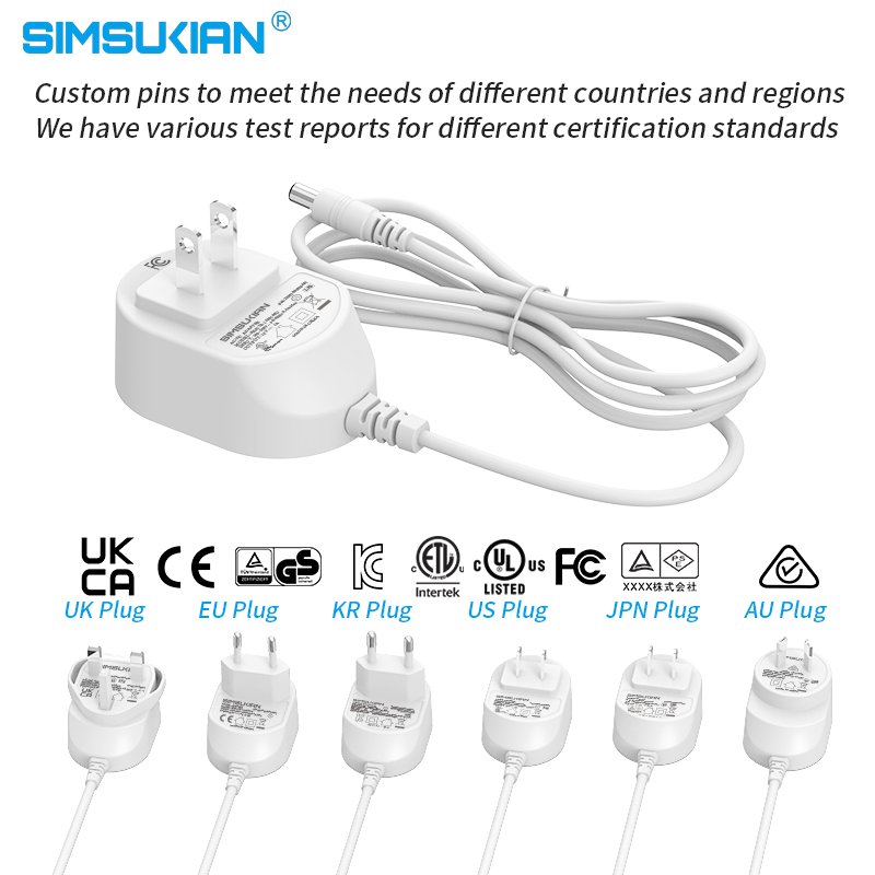 110v Plug 12v 750ma 14v 500ma 5v 800ma 6v 600ma Wallmount Pse 5.5v 2.5a Power Adapter