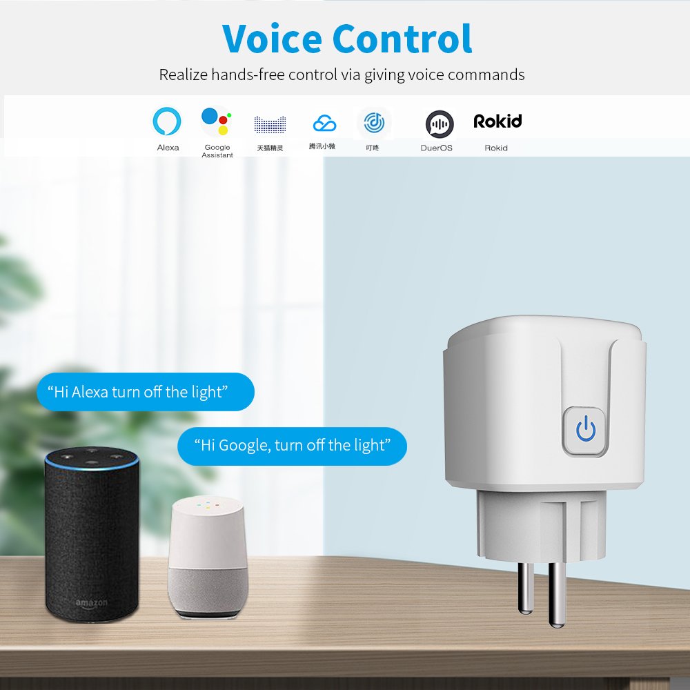WIFI Smart Plug Socket Power Energy Monitoring Wireless Smart Socket Voice Control Smart Power Socket Plug