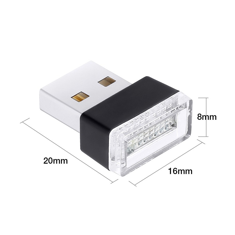 Mini USB LED Atmosphere Lights Car Decorative Lamp Emergency Lighting Universal PC Portable Plug and Play Red/Blue/White