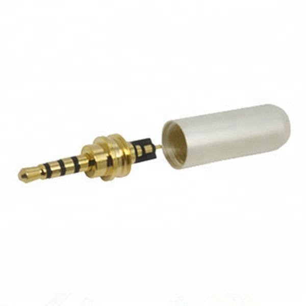 Hot Selling 2.5mm TRRS 4 Poles 5.0D 33.5L 25335 With Housing Gold Plated Male Audio Headphone Plug Connector