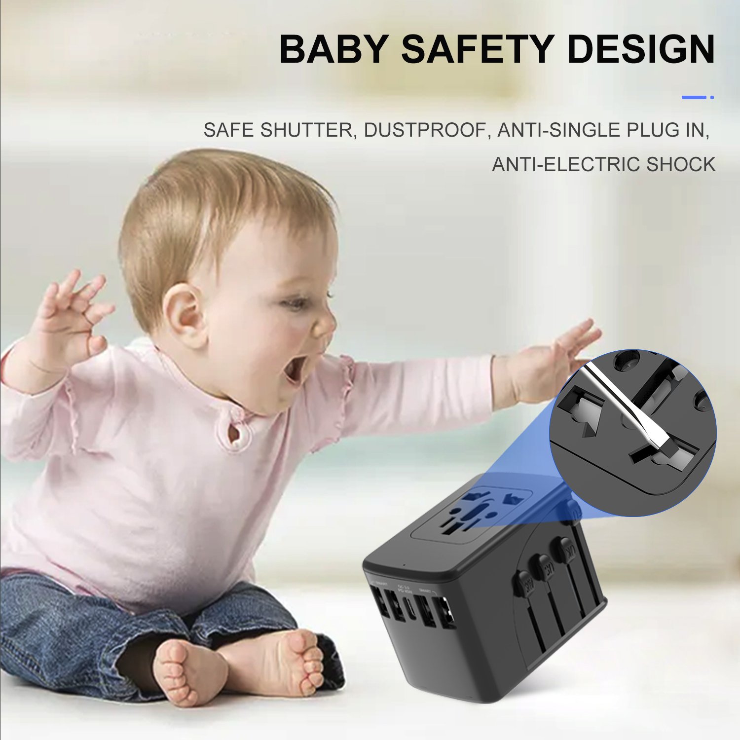 Latest 45W PD travel adapter Charger otravel SL-200PD 2000W 6.5A super power worldwide all in one plug & socket