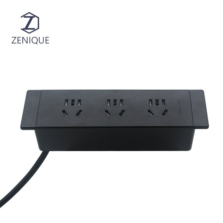 Simple Design 6 ways Embedded Socket Box Office Tabletop Electrical Plug Sockets