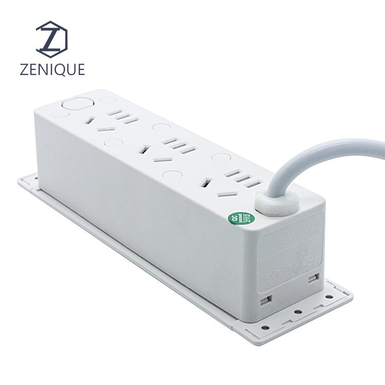 Simple Design 6 ways Embedded Socket Box Office Tabletop Electrical Plug Sockets