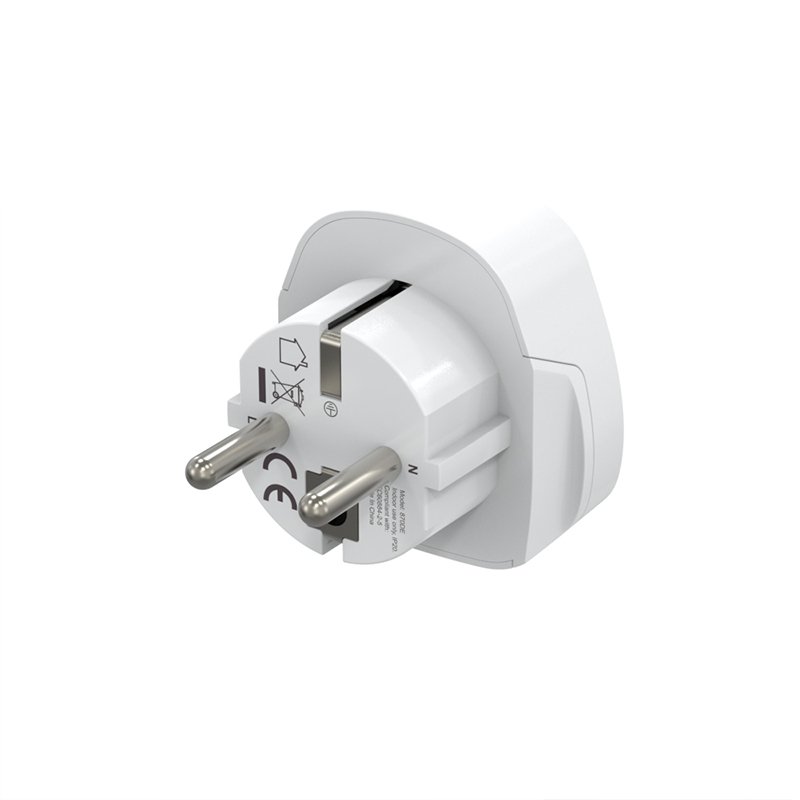 Worldplug UK to European Plug Adapter 3 Pin to 2 Pin EU Socket Europe France Germany Travel Adaptor