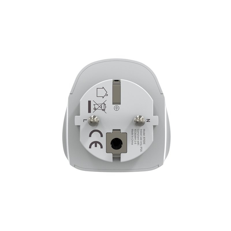 Worldplug UK to European Plug Adapter 3 Pin to 2 Pin EU Socket Europe France Germany Travel Adaptor