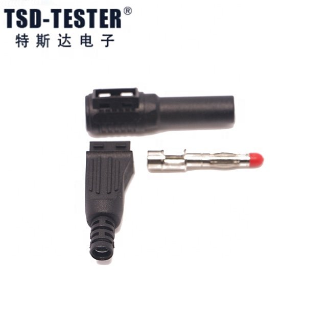 4MM stackable right Angled 90 Banana Plug male with thread