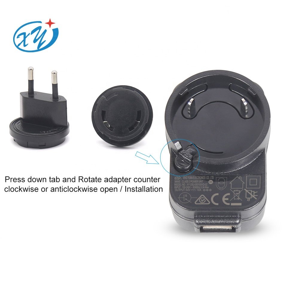 Worldwide certified ac/dc Adapter Interchangeable USB plug in Universal Adapter Plug 5V USB Power Adapter For POS Machine led