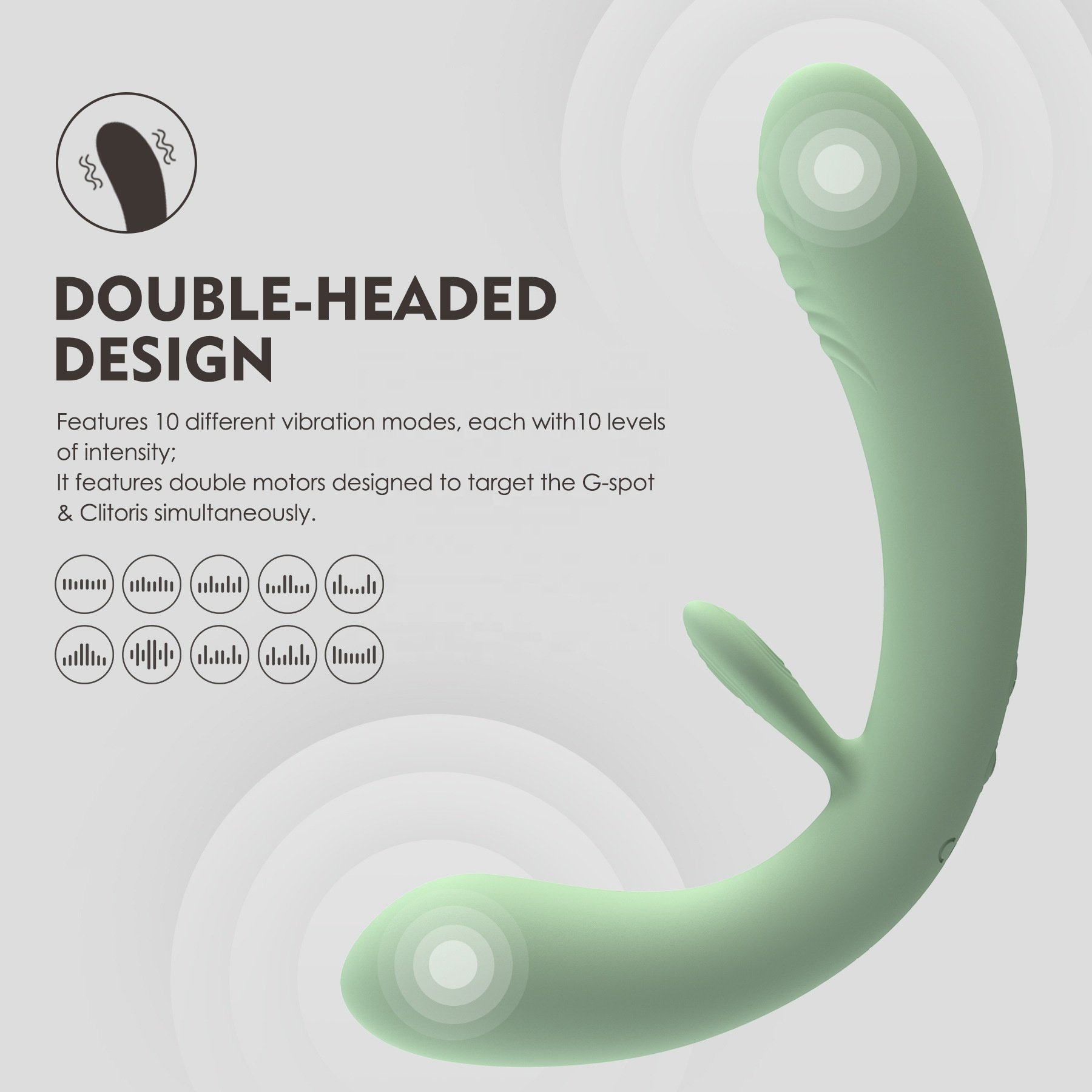 ZWFUN Double-Ended Vibrating Dildo Anal Butt Plug with 10 Vibration Modes Vaginal Prostate Stimulation for Gay Lesbian Couples
