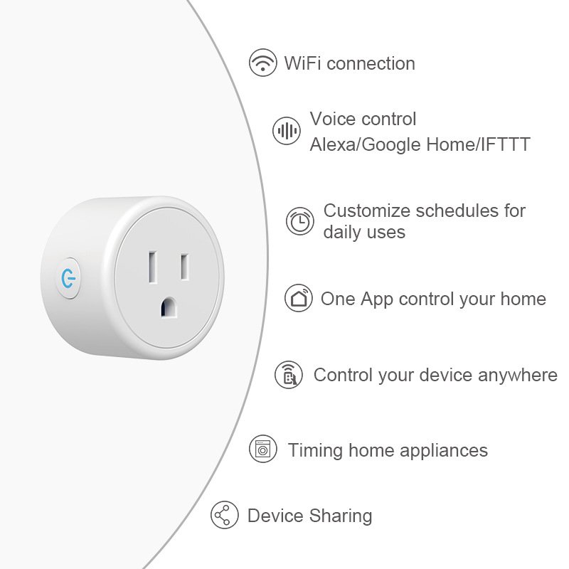 Smart Plug 10A 16A US WIFI Plugs & Sockets Tuya Wireless Power Socket Universal Outlet Remote Control by Alexa Google Home