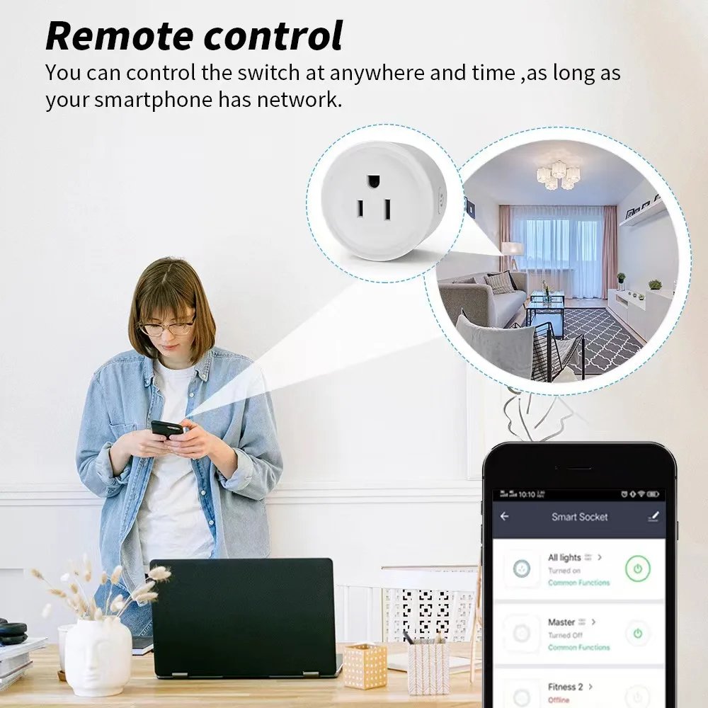 Smart Plug 10A 16A US WIFI Plugs & Sockets Tuya Wireless Power Socket Universal Outlet Remote Control by Alexa Google Home