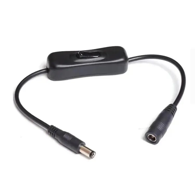 Male/Female Jack DC5.5*2.1 Power Extension Cable On/Off Switch 5521/5525 Connector Plug Adapter PVC Insulated Electronic Cables