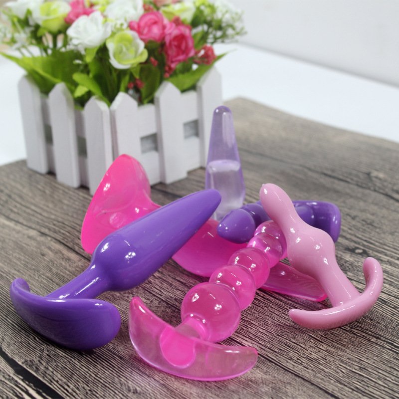 4PCS/Set TPE Anal Plug Sex Toys Anus Balls Anal Plug Butt Expand Insert For Sex