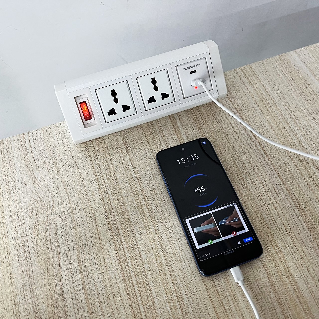BNT Office Clamp on Table USB Charger Power Socket Edge Mounted Plug for Office Furniture