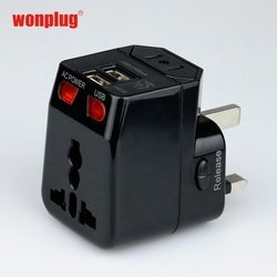 2USB Universal travel adapter with AU EUUS UK plug