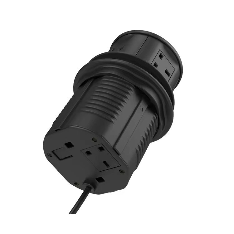 Automatic Pneumatic power outlet pop-up desktop socket,kitchen smart plug with USB type-c,wireless charging table spring Socket