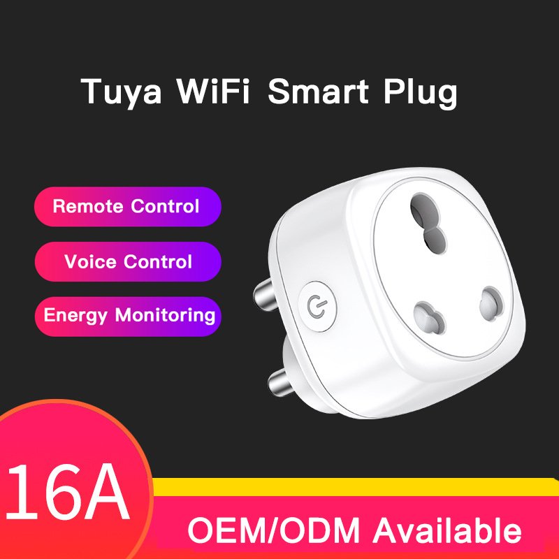 RSH Tuya WiFi Outlet 16A South Africa Standard Power Socket APP Remote Control Alexa Google Smart Plug with Energy Monitoring